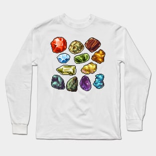 gemstones pixel collection Long Sleeve T-Shirt